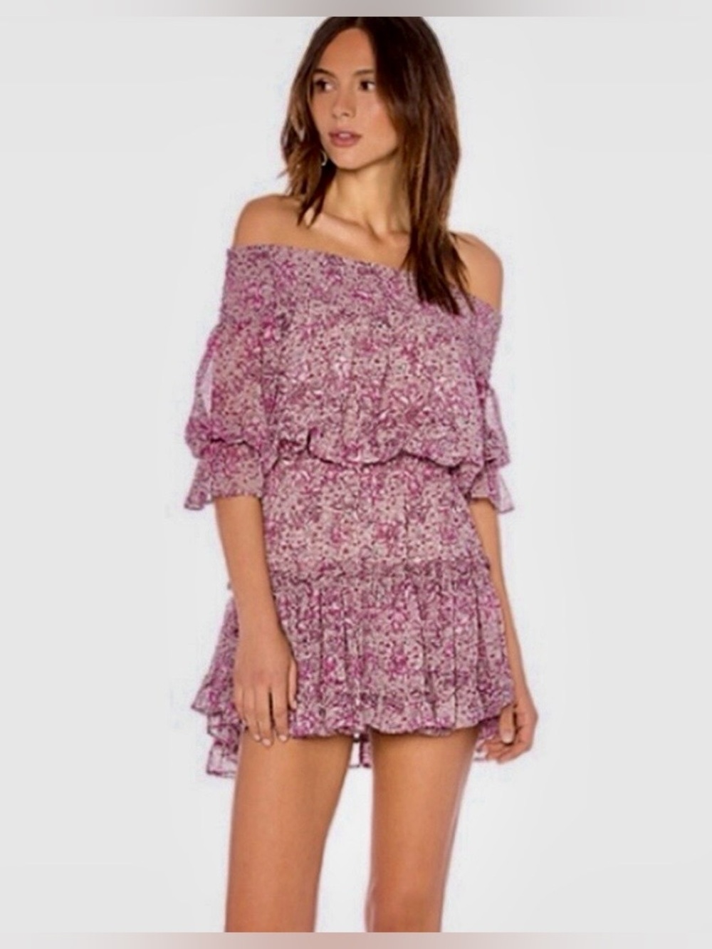 MISA Floral Castellar Mini Dress